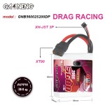GNB GAONENG 5600mah 2S 7.4V 200C XT90 RC LiPo Battery Soft Pack Drag Racing Drag Pack High Performance Fast Speed RC Car  Race